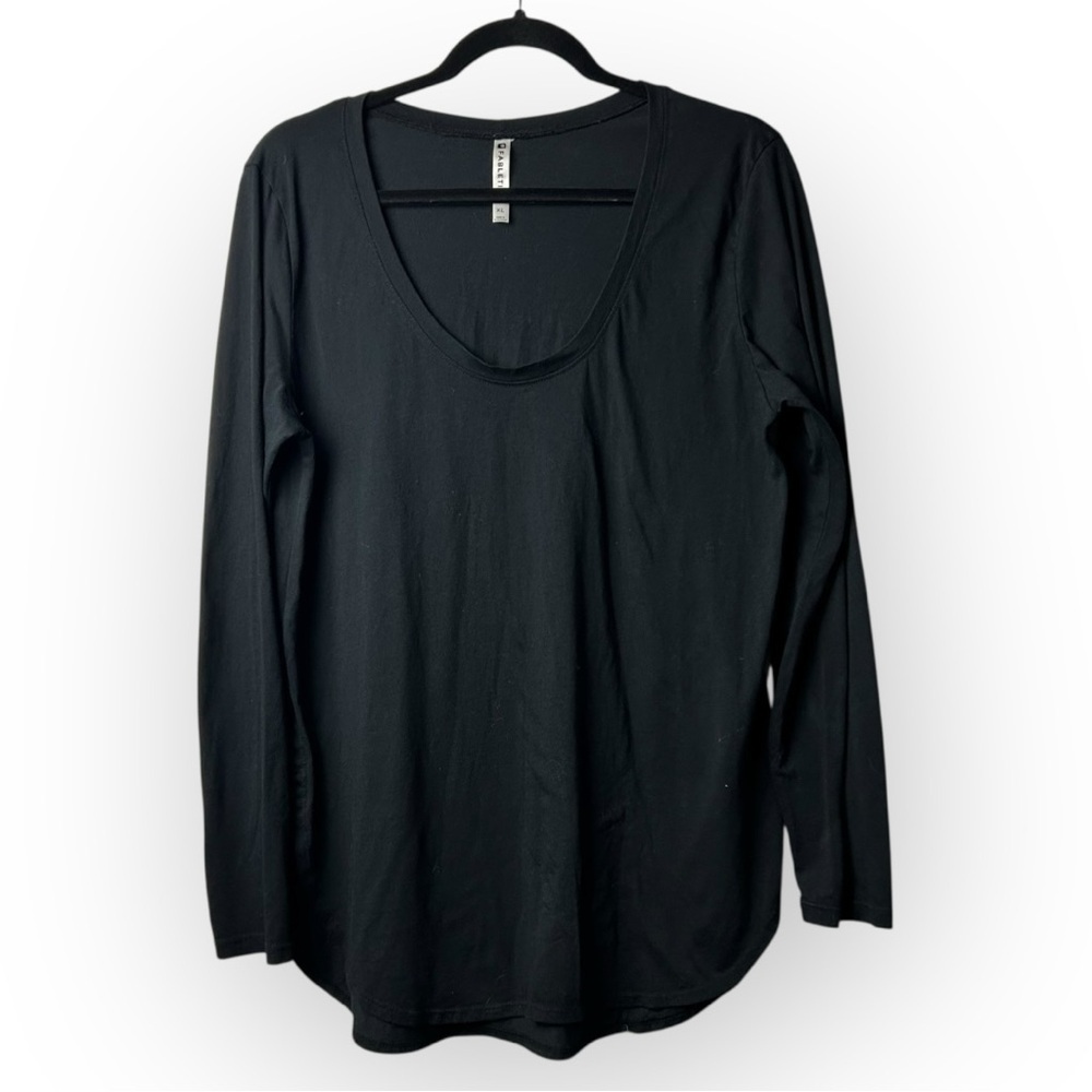Fabletics Black Long Sleeve Top w Side Details L